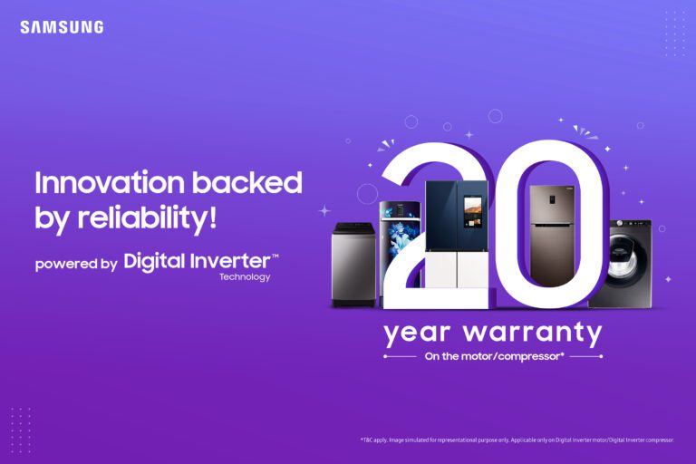 Samsung Offers 20-Year Warranty on its Digital Inverter Motor for Washing Machines & Digital Inverter Compressor for Refrigerators for the First Time