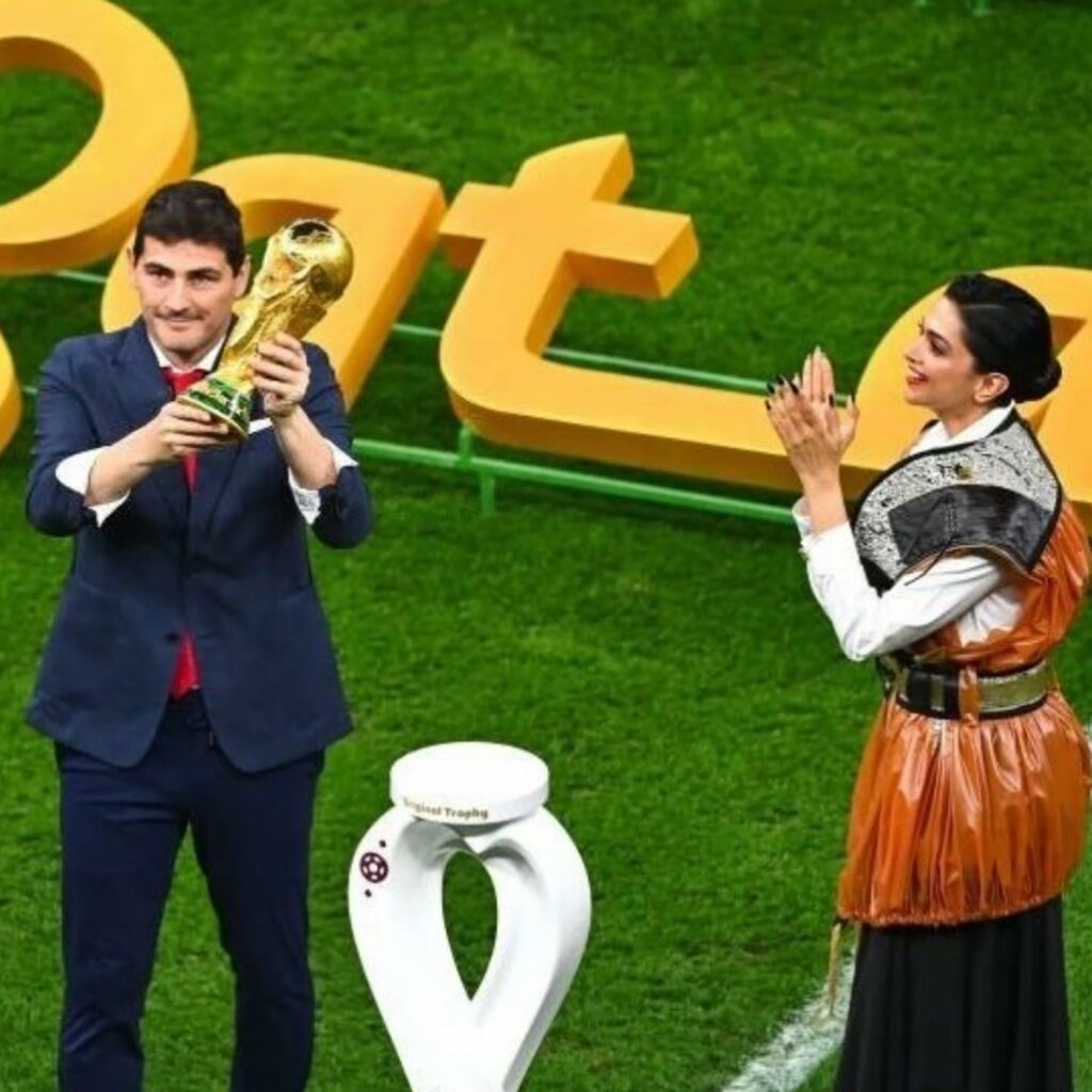 FIFA WC 2022: Deepika Padukone joins Spanish legend Iker Casillas in unveiling the WC trophy ahead of the Iconic Final