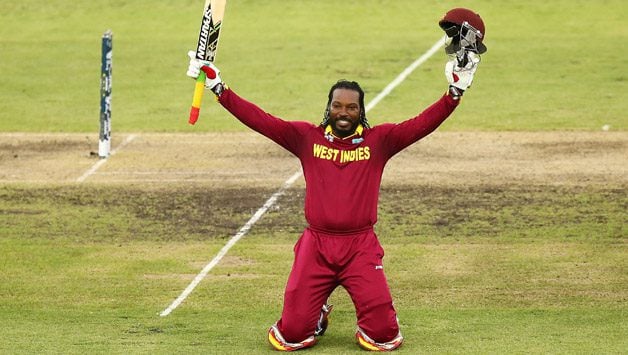 Chris Gayle of the West Indies celebrates2 Top 10 Highest Score in ODI Cricket by a Player in History