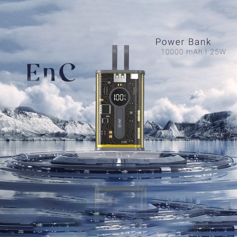 EVM unveils its Transparent EnC power bank, proudly made in India, featuring 2-in-1 built-in cables for both Type-C and iOS devices