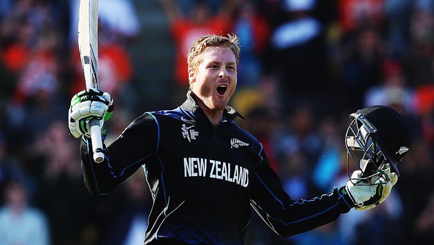 Martin Guptill of New Zealand celebrates his double century178 Top 10 Highest Score in ODI Cricket by a Player in History