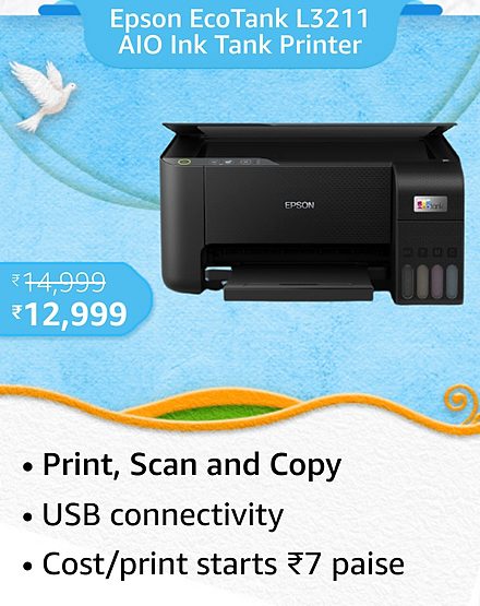 epson 1 Here are the best deals on Ink Tank Printers during the Amazon Great Republic Day Sale