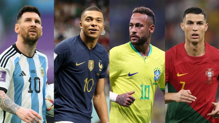 Lionel Messi, Kylian Mbappe, Neymar and Cristiano Ronaldo. Top 10 highest paid football players in the world in 2023