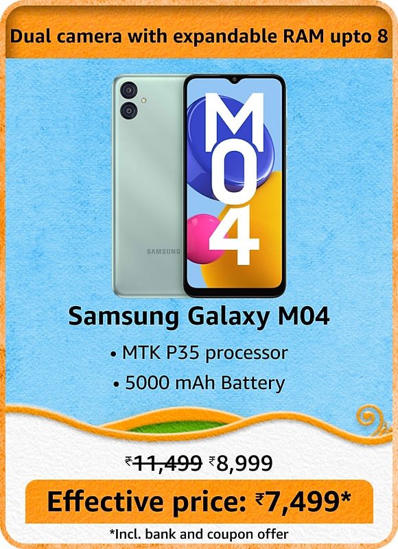 Newly launched Samsung Galaxy M04 on sale, available for only ₹7,499