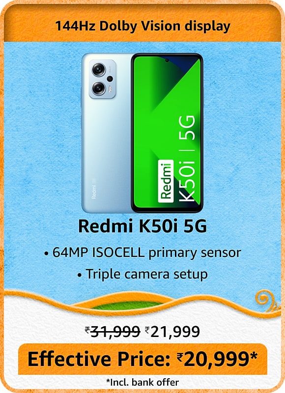 Lowest Price Ever: Get the Redmi K50i 5G with Dimensity 8100 for only ₹20,999