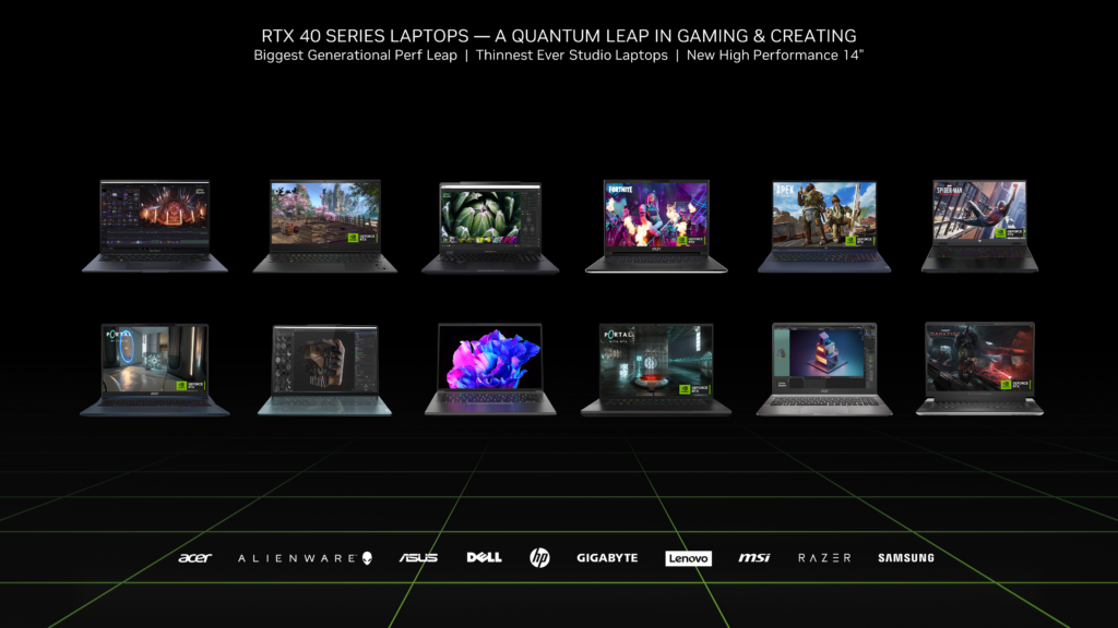 CES23 Slide RTX40SeriesLaptops AQuantumLeap 1 Game Ready Drivers for GeForce RTX 4090 & 4080 Laptop GPUs are here