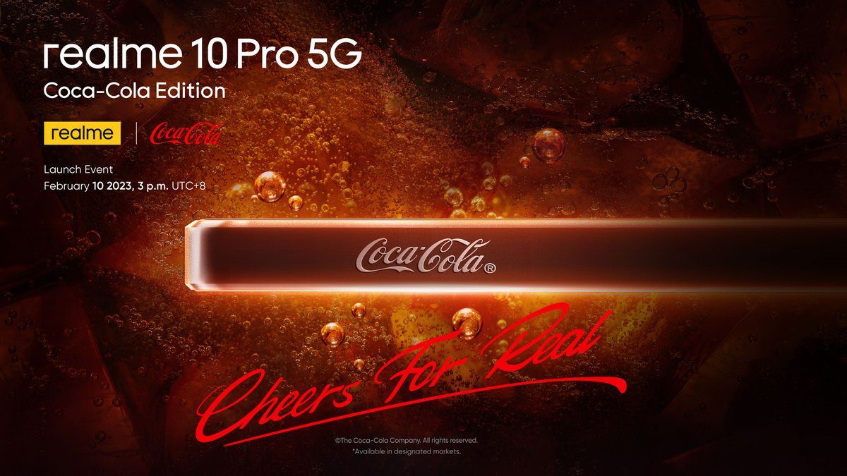 realme 10 Pro 5G Coca-Cola Edition dropping on 10th February