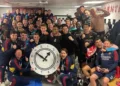 Arsenal's dressing room 'clock' photo at Fulham