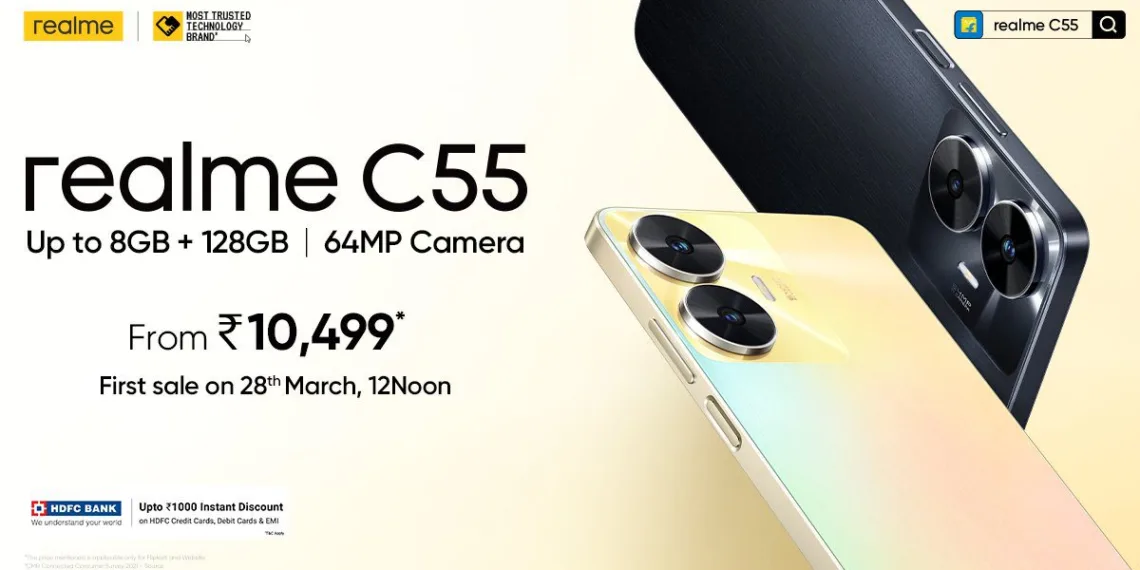 The new realme C55 with Mini Capsule starts at ₹10,999
