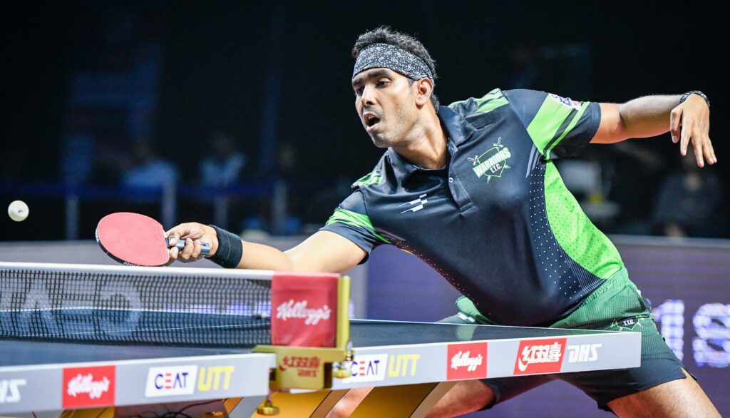 Sharath Kamal in action during one of the previous seasons of UTT File Photo Ultimate Table Tennis is back, Season 4 to kick off on July 13 in Pune