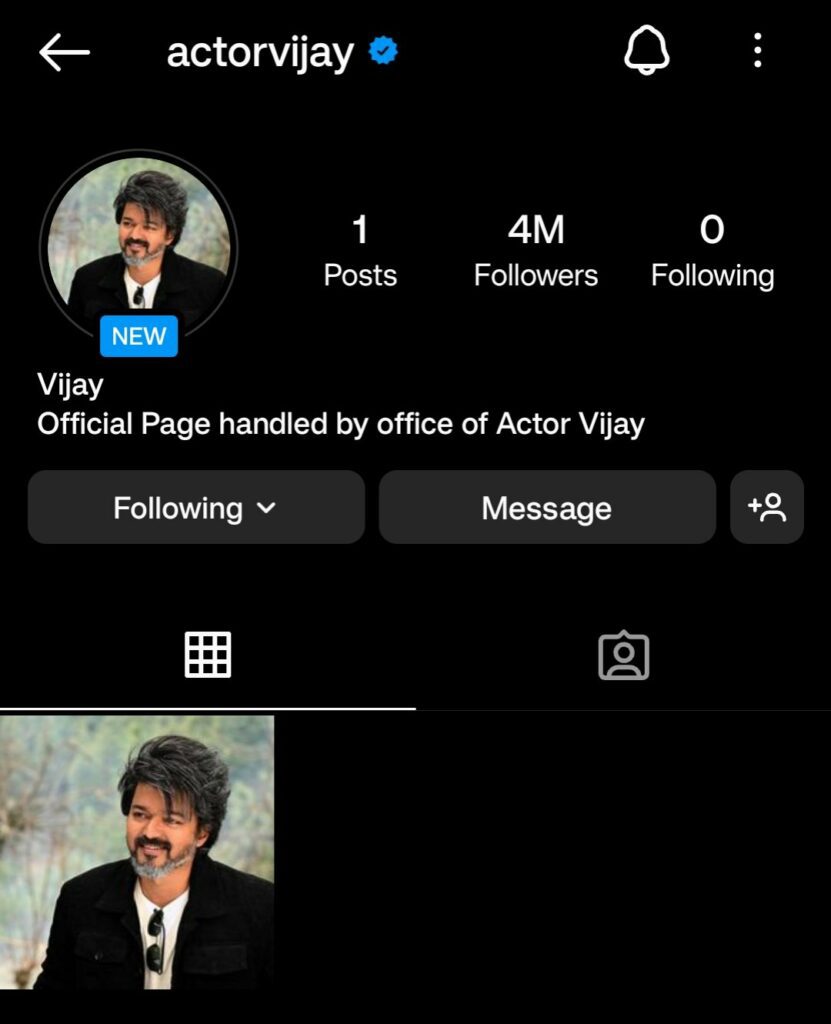 Actor Vijay makes history, crosses 4M followers on Instagram in a day