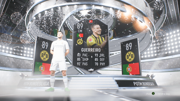 Screenshot (1530) FIFA 23: How to do the 89-rated Raphael Guerreiro Bundesliga POTM SBC and is it the best-valued card?