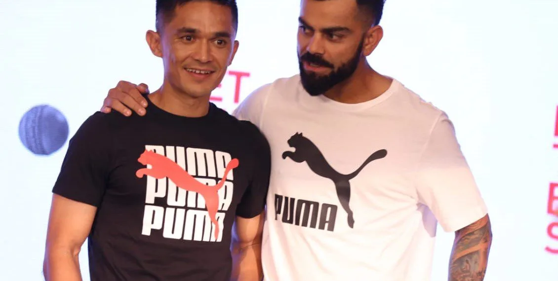 Kohli Passes Sunil Chhetri's Test with Flying Colors in PUMA's Blindfold Challenge