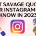 Best Savage Quotes for Instagram to Know in 2023