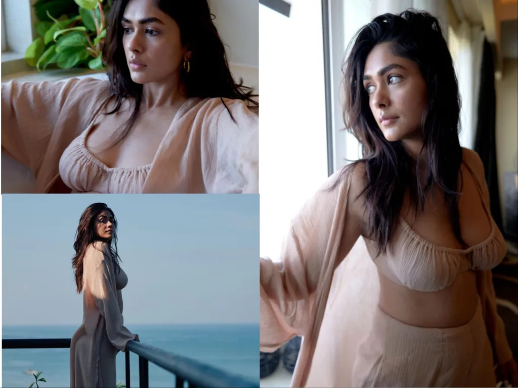Mrunal Thakur Sizzles in Stunning Beach-Party Ensemble!