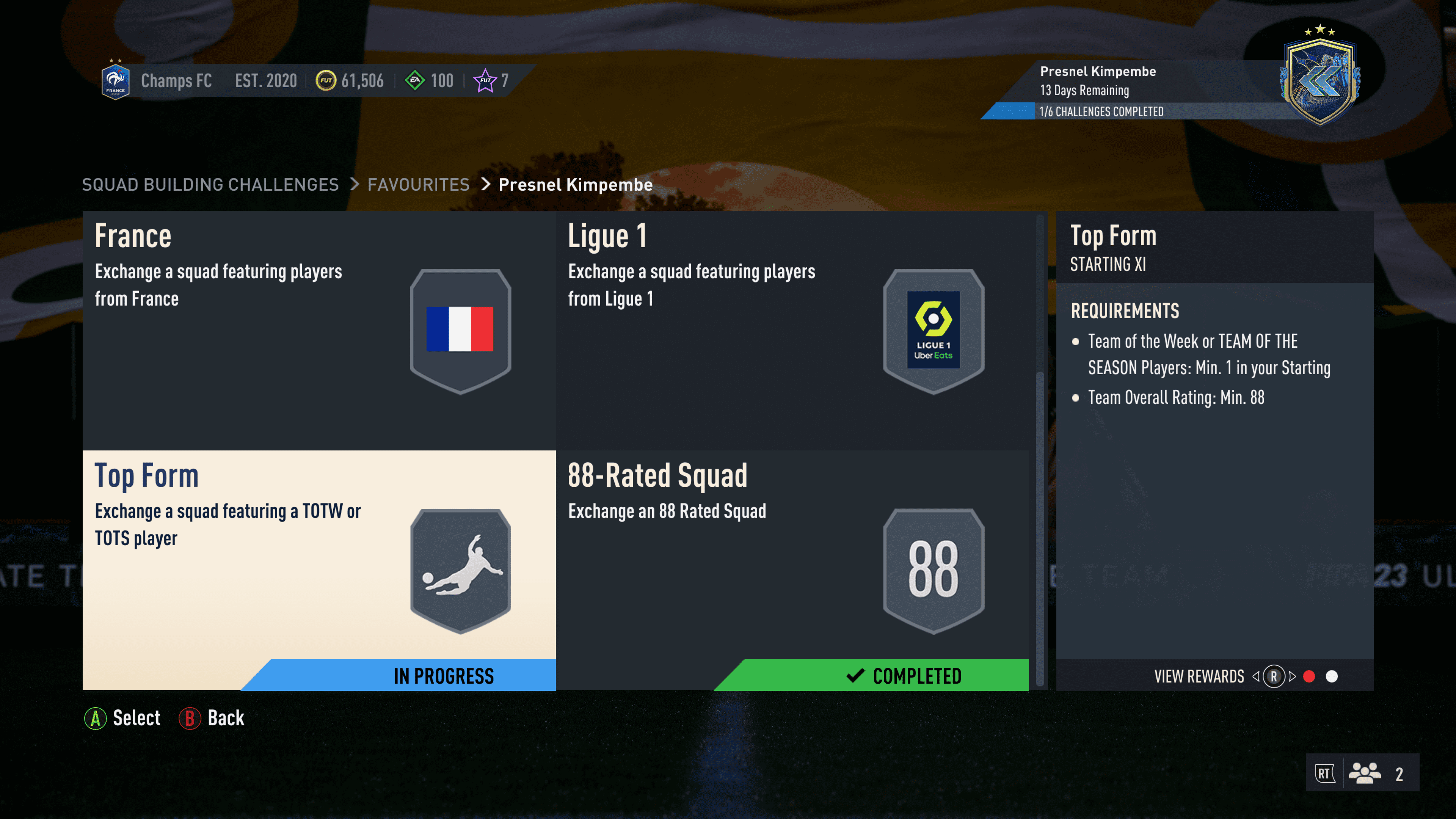 Screenshot 1599 FIFA 23: How to do the 91-rated CB Presnel Kimpembe Flashback SBC and is it worth it?