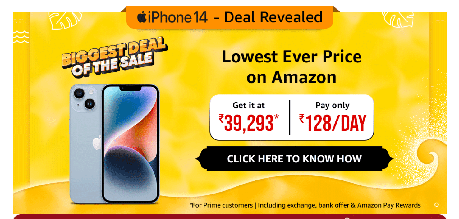 Lowest Price ever on iPhone 14: Get it for only ₹39,293 on Amazon