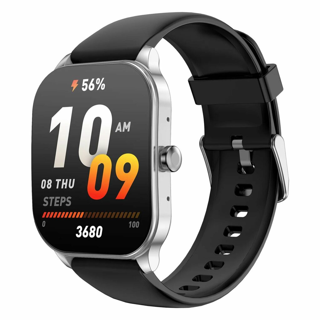 Amazfit Pop 3S Smartwatch - Silver_TechnoSports.co.in
