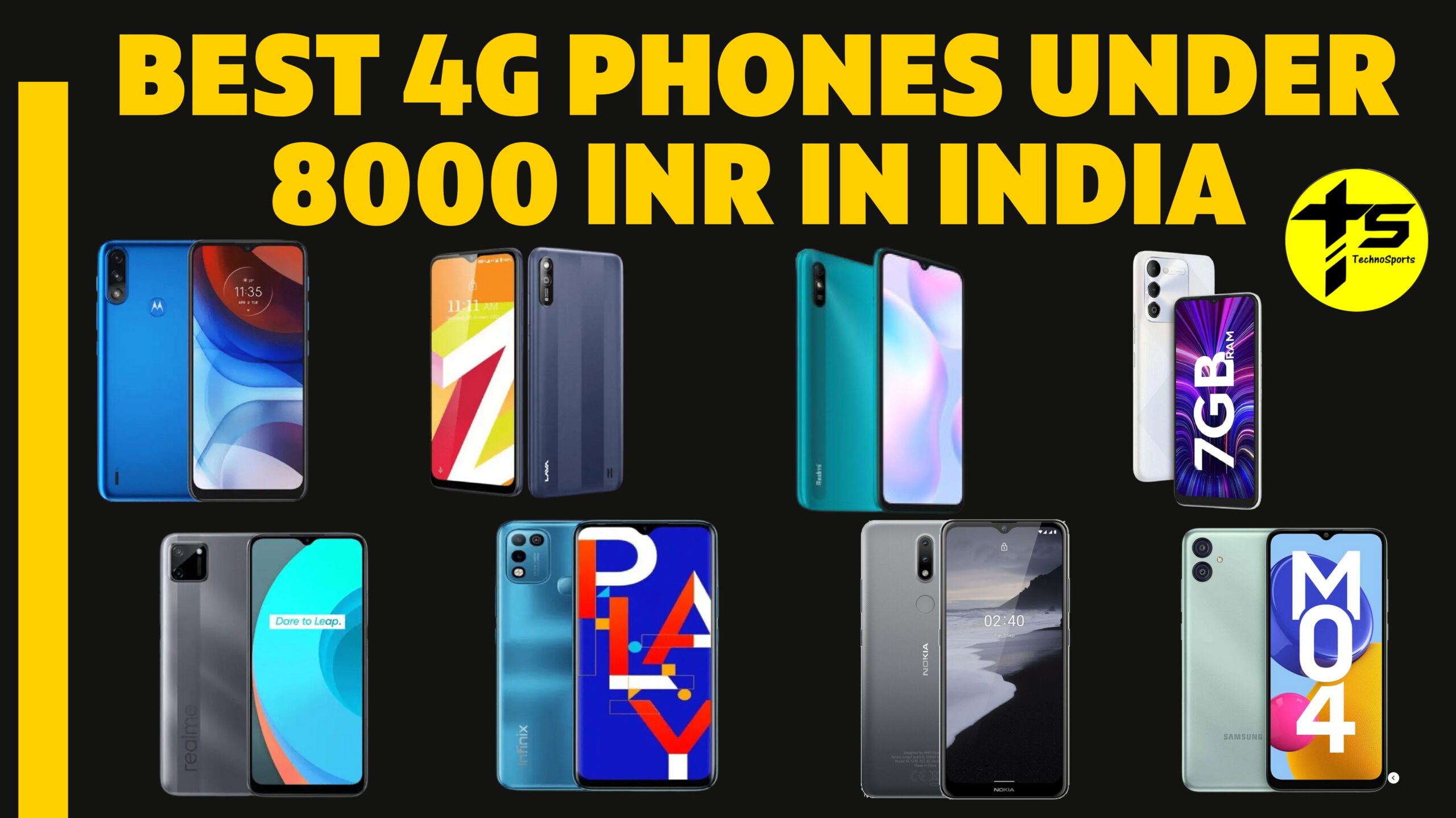 Best 4G Phones Under 8000 INR in India as of July 2024