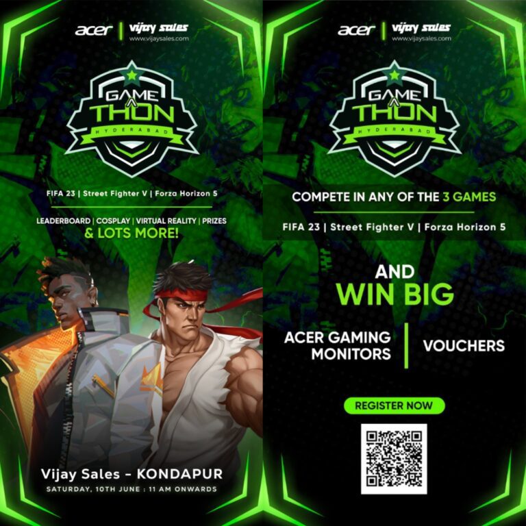 Join the Ultimate Gaming Extravaganza at 'Game-A-Thon Hyderabad' Presented by Vijay Sales and Acer
