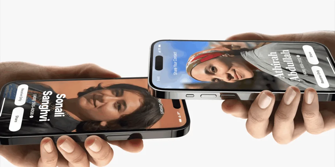 iOS 17 introduces the convenient NameDrop feature, making it effortless to share contacts with others