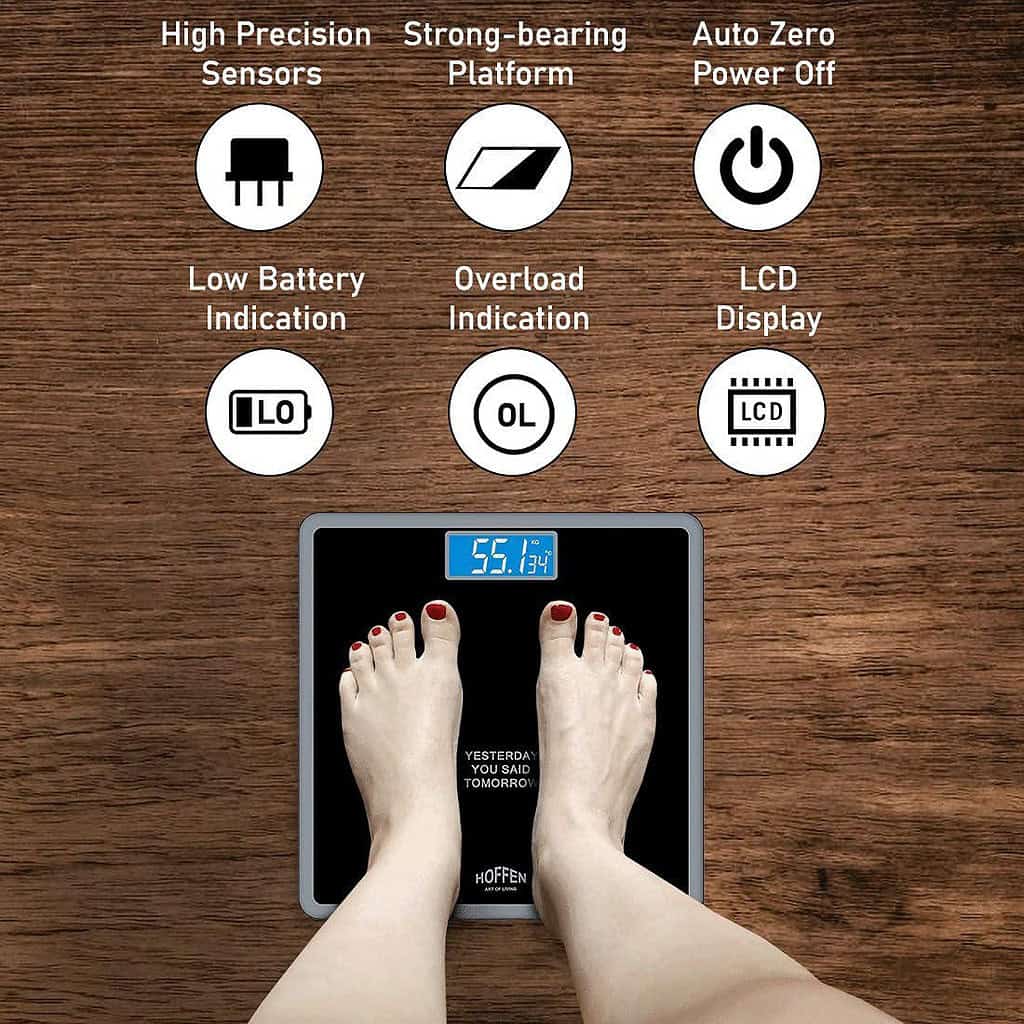 71s2LmqEggL. SL1100 Hoffen HO-18 Digital Electronic LCD Personal Body Fitness Weighing Scale on sale