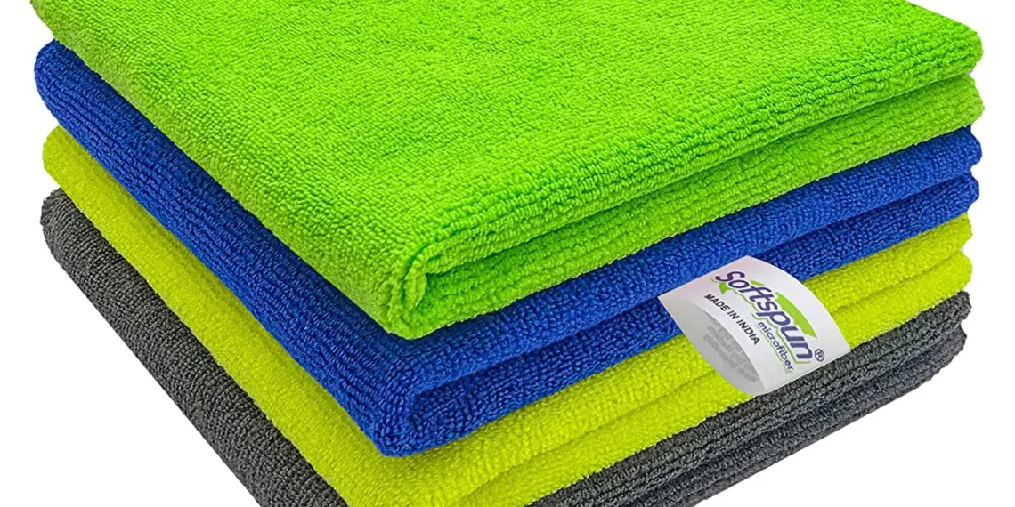 Sparkling Clean with SOFTSPUN Microfiber Cleaning Cloths: Highly Absorbent, Lint and Streak-Free Multi-Purpose Wash Cloth