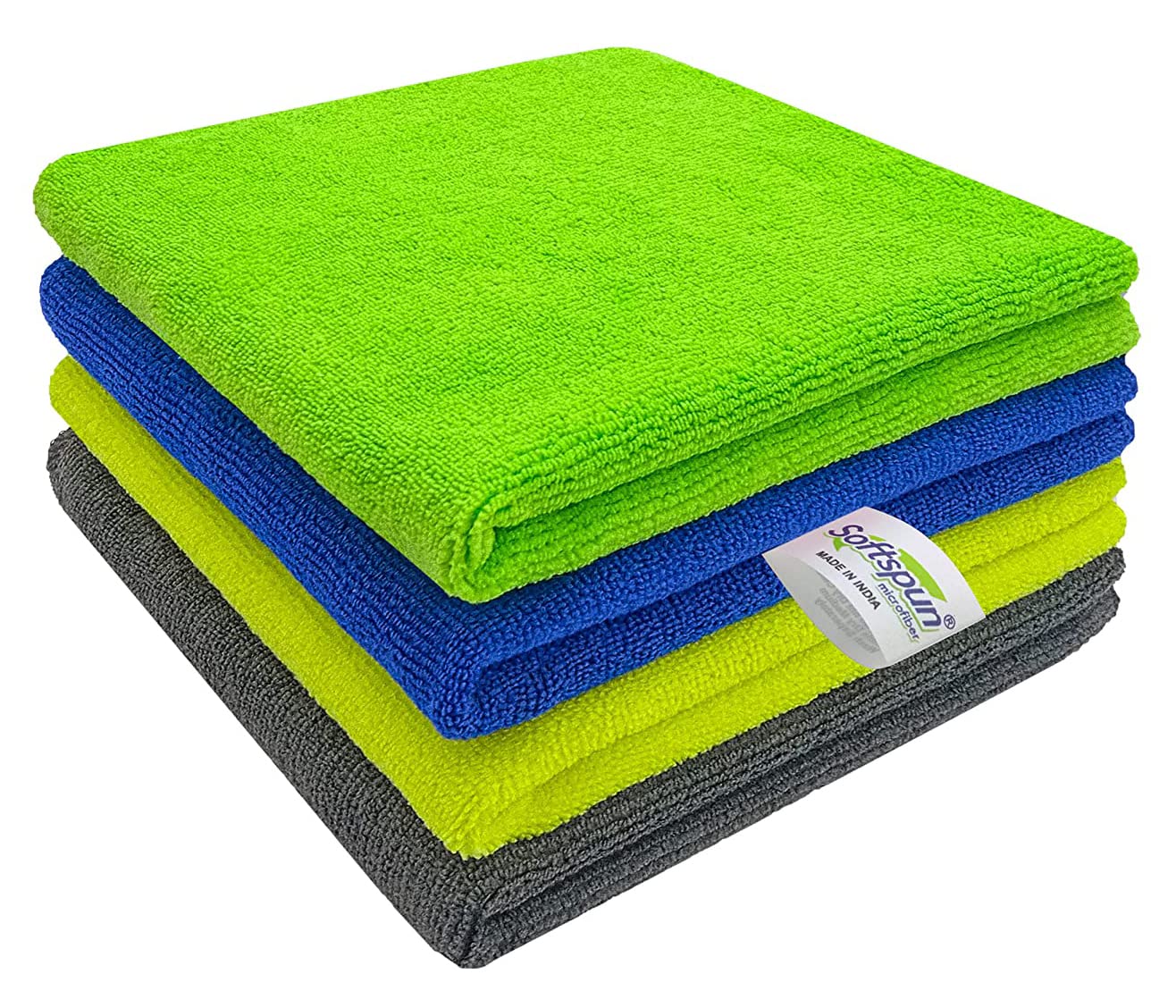 Sparkling Clean with SOFTSPUN Microfiber Cleaning Cloths: Highly Absorbent, Lint and Streak-Free Multi-Purpose Wash Cloth