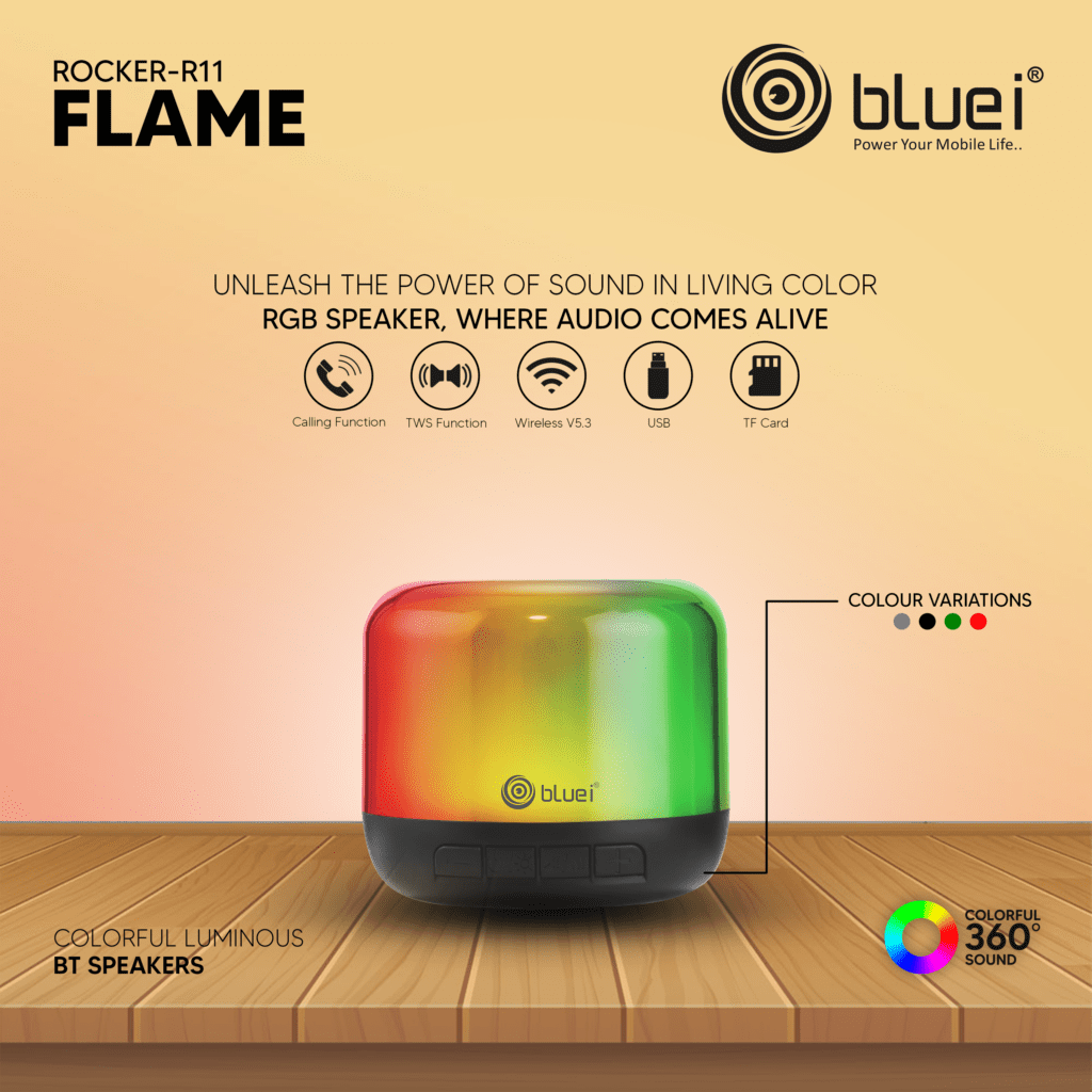 Bluei unveils portable speaker 'ROCKER R11 FLAME' for ultimate music entertainment anywhere