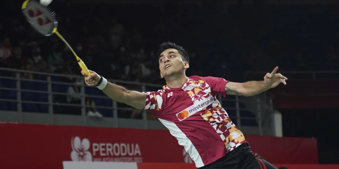 Lakshya Sen in action during the Canada Open 2023