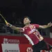 Lakshya Sen in action during the Canada Open 2023