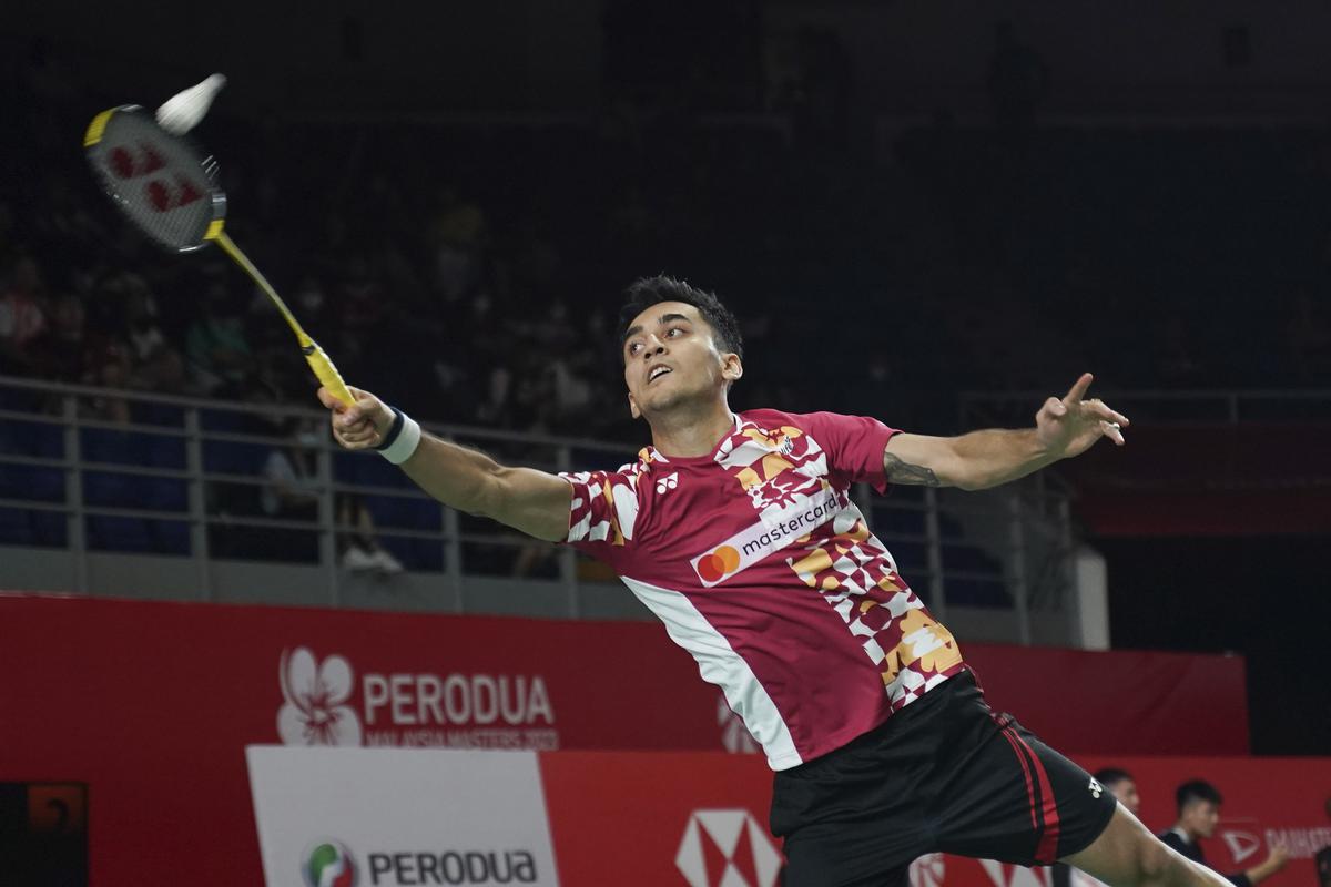 Lakshya Sen in action during the Canada Open 2023