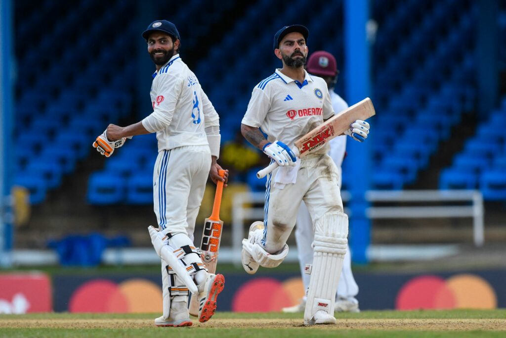 Ravindra Jadeja & Virat Kohli in action against West Indies via BCCI Official Twitter
