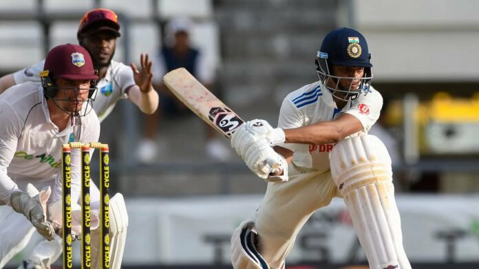 Yashasvi Jaiswal in action against WI via The Quint Yashasvi Jaiswal in action against WI via The Quint