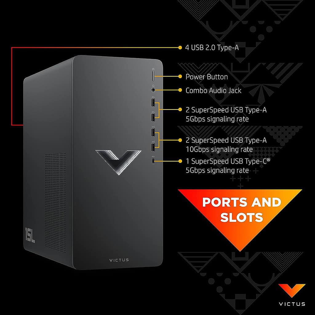 715a3ohYbvL. SL1500 1 Unleash Your Gaming Potential with the HP Victus 15L Gaming Desktop: Power, Performance, and Style