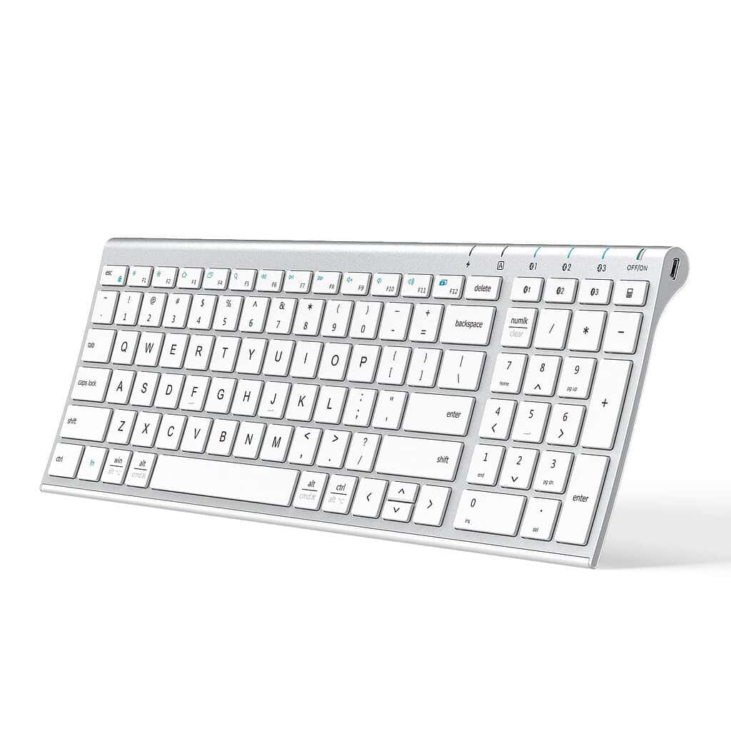 7138 thYO9L. SL1500 2 iClever BK10 - A Rechargeable Bluetooth Keyboard for Multiple Devices with 35% discount