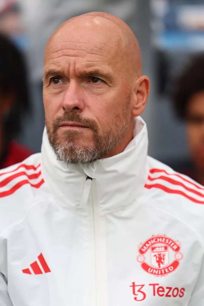 Erik ten Hag Image via Wikipedia Manchester United's Jadon Sancho Faces Training Suspension Amidst Disciplinary Issue