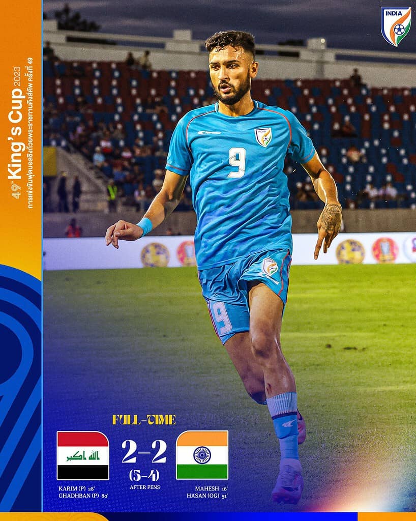 F5bv5uRaoAAjdC4 1 India vs Iraq: India Edged Out by Iraq in 2023 King's Cup Semi-Final Shootout