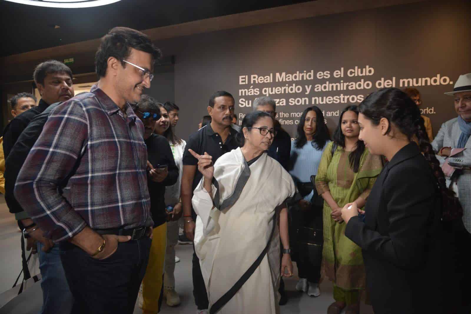 Sourav Ganguly and Mamata Banerjee visit Real Madrid’s Santiago Bernabeu stadium