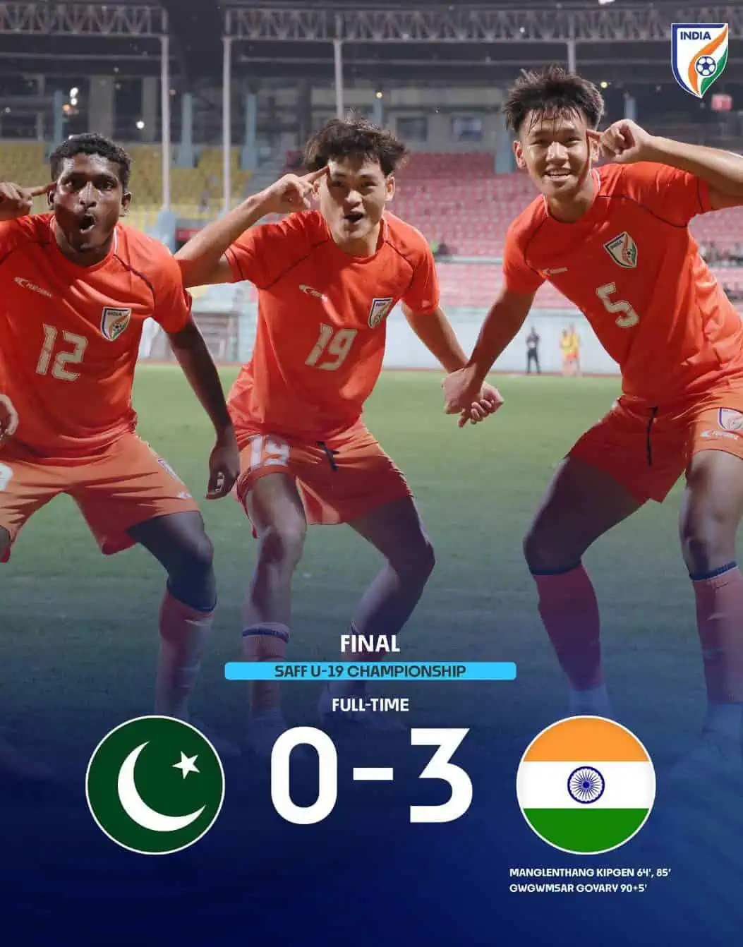 Under-19 SAFF Championship 2023: India defeat Pakistan 3-0 to win the title