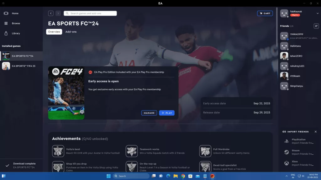 Screenshot 910 EA FC24 is now playable from early access; Check out the size of the game