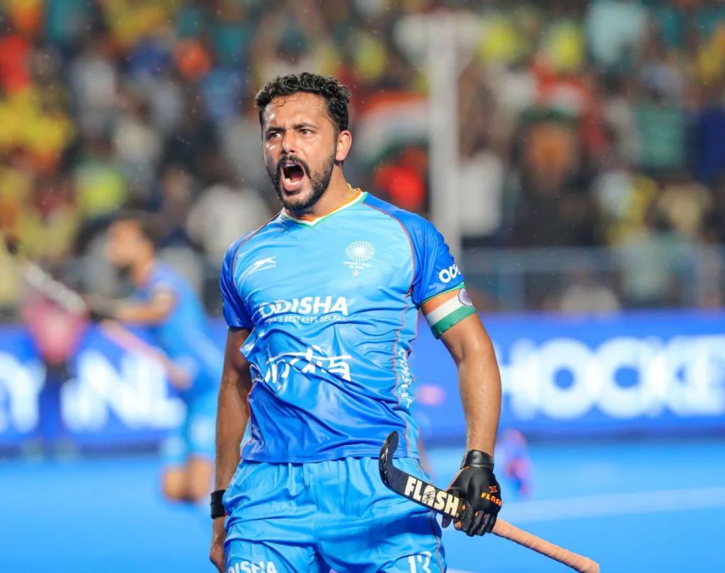 Harmanpreet Singh Image via Twitter Asian Games 2023: India wins Gold in Men's Hockey Final, Secures Paris 2024 Olympic Berth