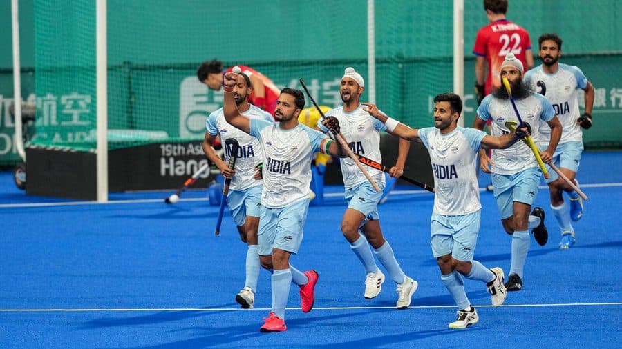 Indian Hockey Team Image via Twitter Asian Games 2023: India wins Gold in Men's Hockey Final, Secures Paris 2024 Olympic Berth