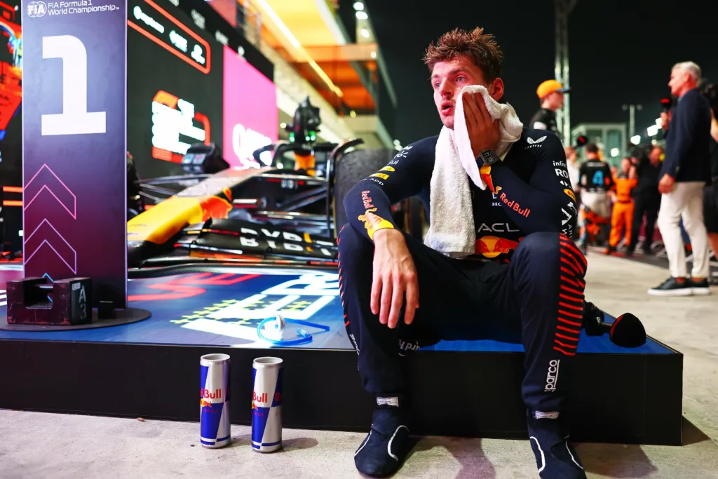 Max Verstappen Struggling in the Qatar GP Image via Twitter Max Verstappen ends 2023 F1 season with Abu Dhabi Grand Prix win