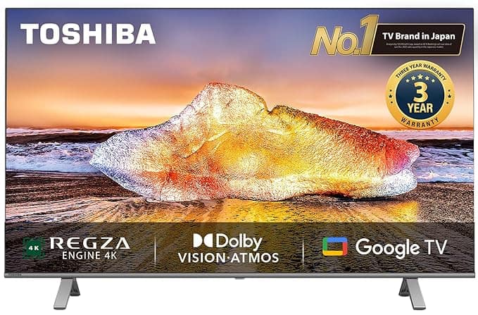 TOSHIBA 108 cm 43 inches 4K Ultra HD Smart LED Google TV Top 10 Smart TV deals that you can look for in the Amazon Great Indian Festival