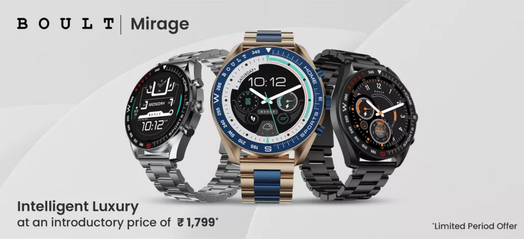 BOULT Introduces the Mirage Smartwatch: A Fusion of Intelligence and Functionality