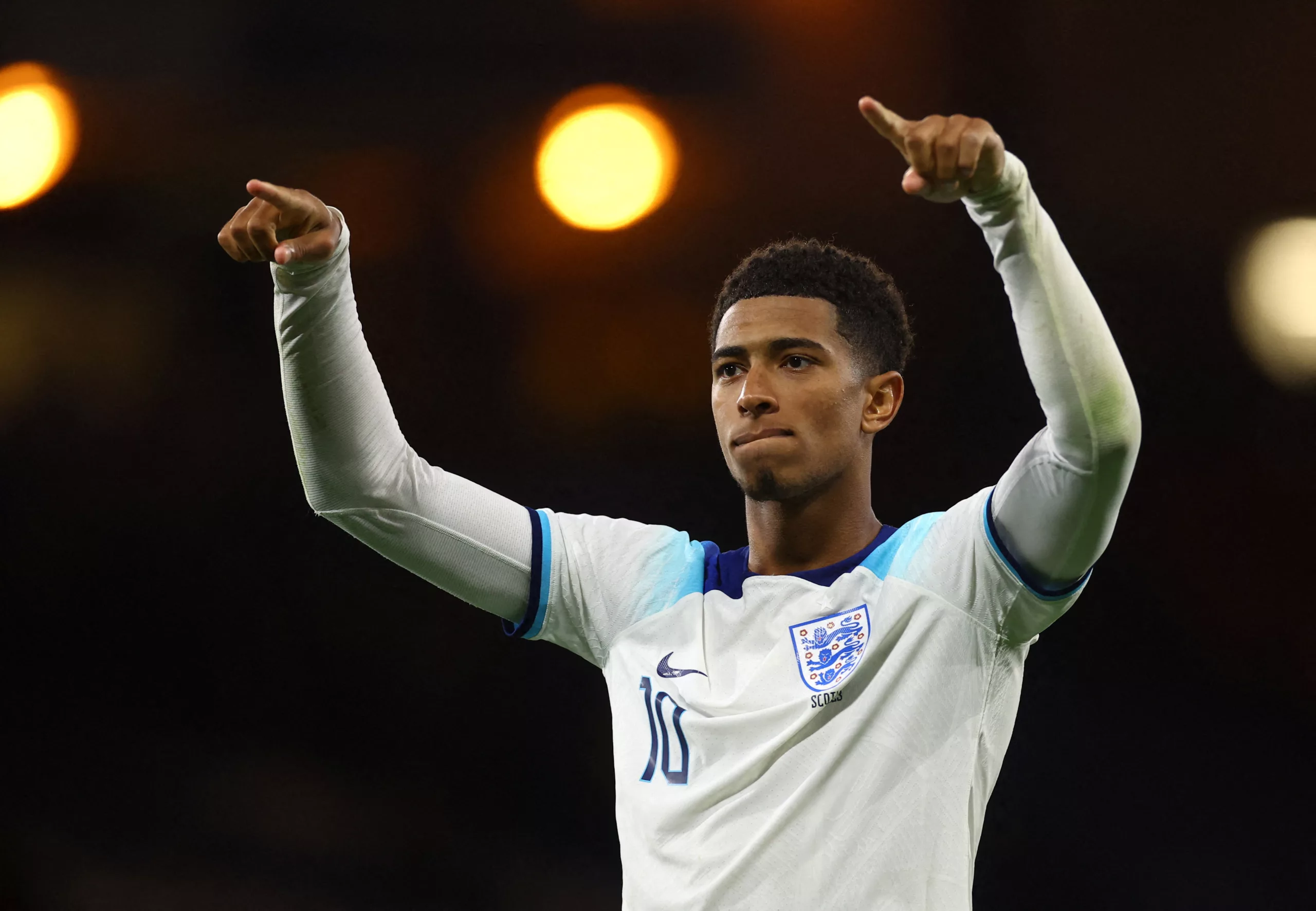 FILE PHOTO: Soccer Football - International Friendly - Scotland v England - Glasgow, Scotland, Britain - September 12, 2023 England's Jude Bellingham celebrates after the match REUTERS/Carl Recine/File Photo