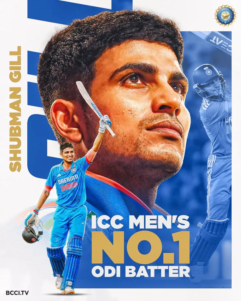 F aEkoVbMAA3SHa ICC ODI Rankings: Indian Stars Shubman Gill and Mohammed Siraj Claim Top Spots