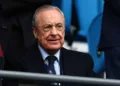 MANCHESTER, ENGLAND - MAY 17:   Real Madrid President Florentino Perez looks on prior to the UEFA Champions League semi-final second leg match between Manchester City FC and Real Madrid at Etihad Stadium on May 17, 2023 in Manchester, United Kingdom. (Photo by Chris Brunskill/Fantasista/Getty Images)