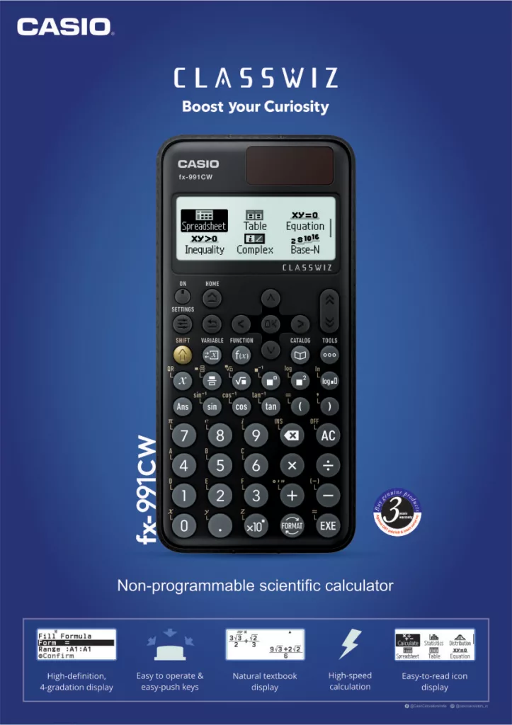 CASIO's ClassWiz FX-991CW calculator will solve complex problems in seconds
